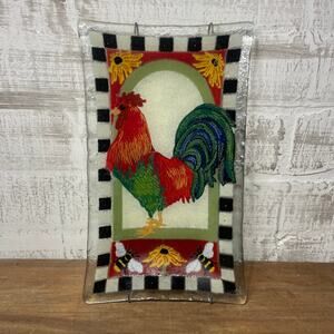 Peggy Karr Checkerboard Fused Glass Plate